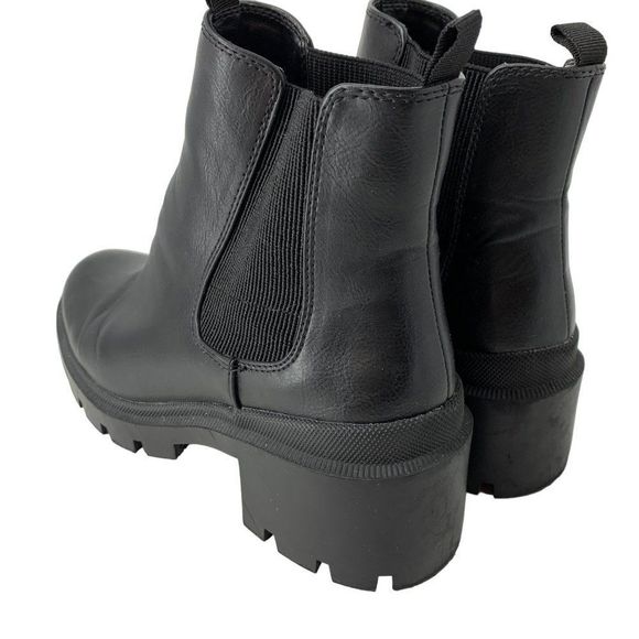 Womens Target Black Treaded Bootie Vegan Ankle Boot Size 11 4039 pull on stretch - Picture 5 of 8